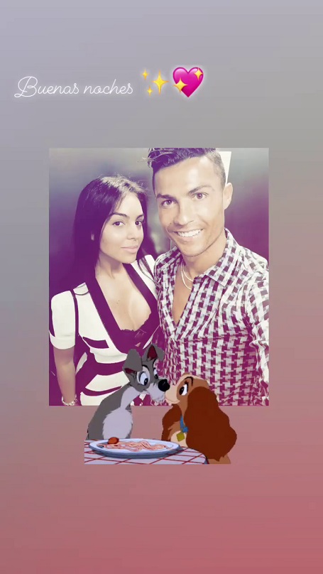 Georgina Rodriguez added a cute GIF snippet indicating her widening relationship with Ronaldo.